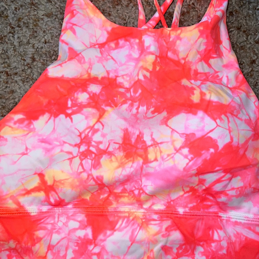 NWT Lululemon Grapefruit Pink Shibori Longline Energy Bra size 4 - Picture 2 of 4